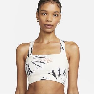 Nike Women's Tie-Dye Sports Bra in Black, White and Tan